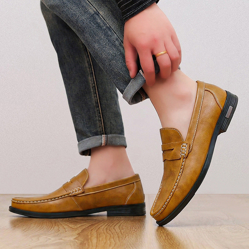 Herren-Loafer mit Mokassin-Naht und Kontrastnähten-Footwear for men-Alpenkind