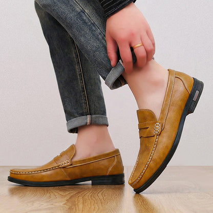 Herren-Loafer mit Mokassin-Naht und Kontrastnähten-Footwear for men-Alpenkind