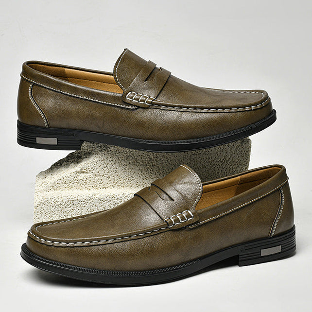 Herren-Loafer mit Mokassin-Naht und Kontrastnähten-Footwear for men-Alpenkind