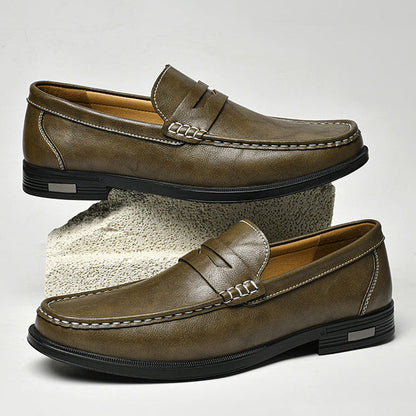 Herren-Loafer mit Mokassin-Naht und Kontrastnähten-Footwear for men-Alpenkind