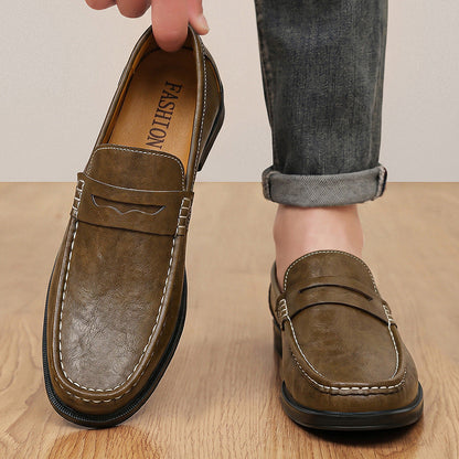 Herren-Loafer mit Mokassin-Naht und Kontrastnähten-Footwear for men-Alpenkind