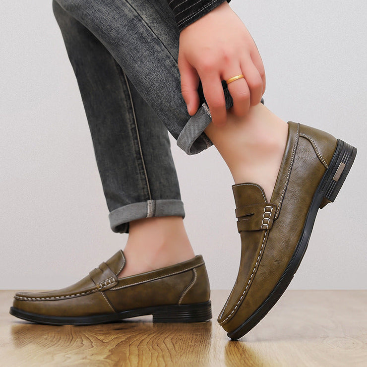 Herren-Loafer mit Mokassin-Naht und Kontrastnähten-Footwear for men-Alpenkind