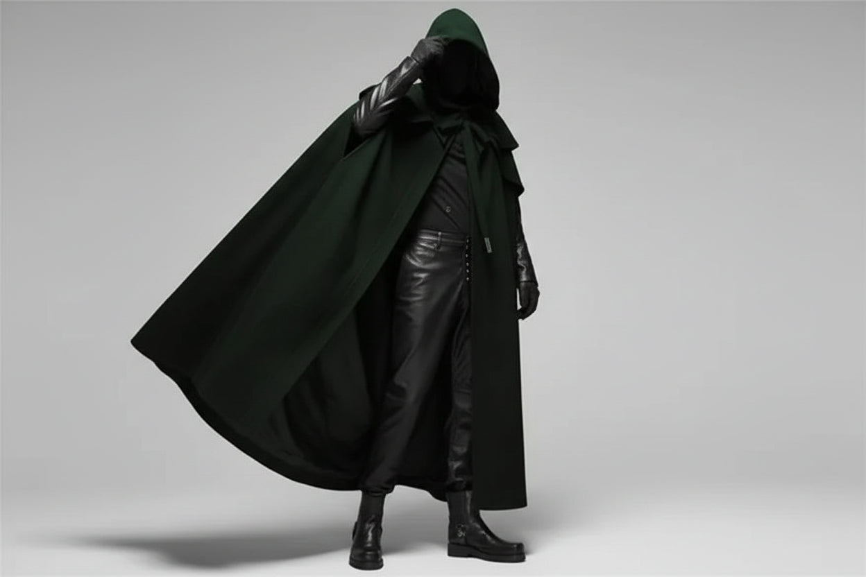 Herren Mantel mit Kapuze – Langer Schnitt & Moderner Stil-Men Tops-Alpenkind