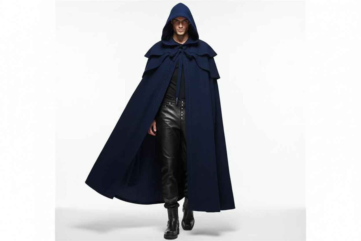 Herren Mantel mit Kapuze – Langer Schnitt & Moderner Stil-Men Tops-Alpenkind