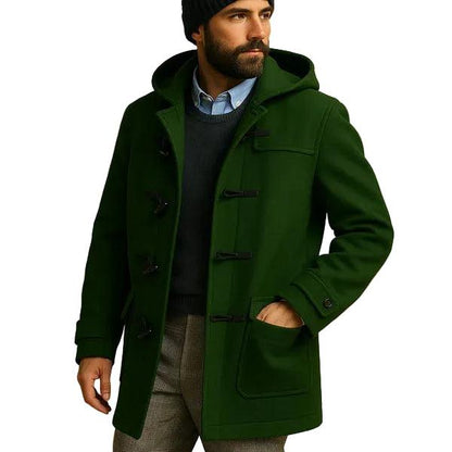 Herren Mantel mit Kapuze und Knebelverschluss-Men Outerwear-Alpenkind
