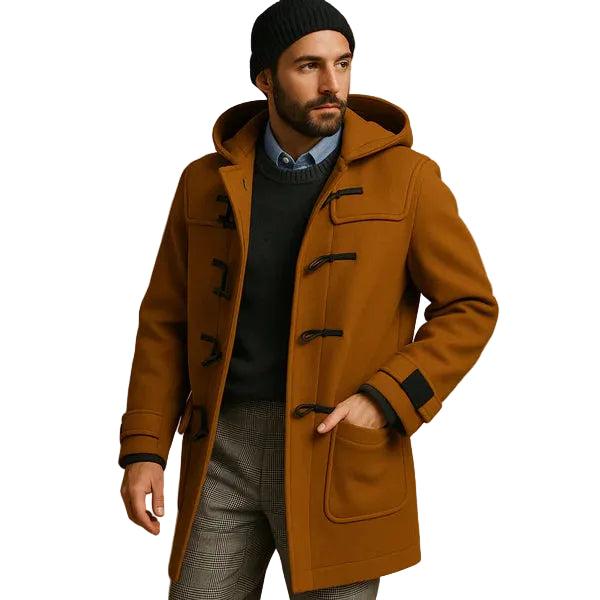 Herren Mantel mit Kapuze und Knebelverschluss-Men Outerwear-Alpenkind