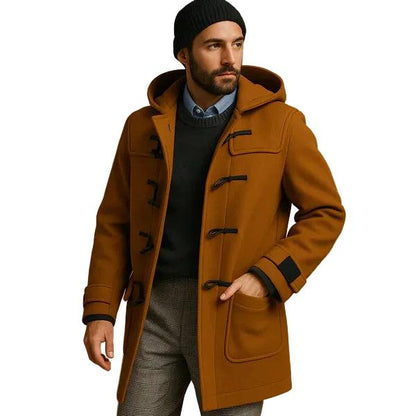 Herren Mantel mit Kapuze und Knebelverschluss-Men Outerwear-Alpenkind