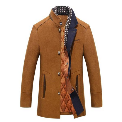 Eleganter Kurzmantel für Herren – Schlanke, mittellange Passform & abnehmbarer Kragen“-Men Outerwear-Alpenkind