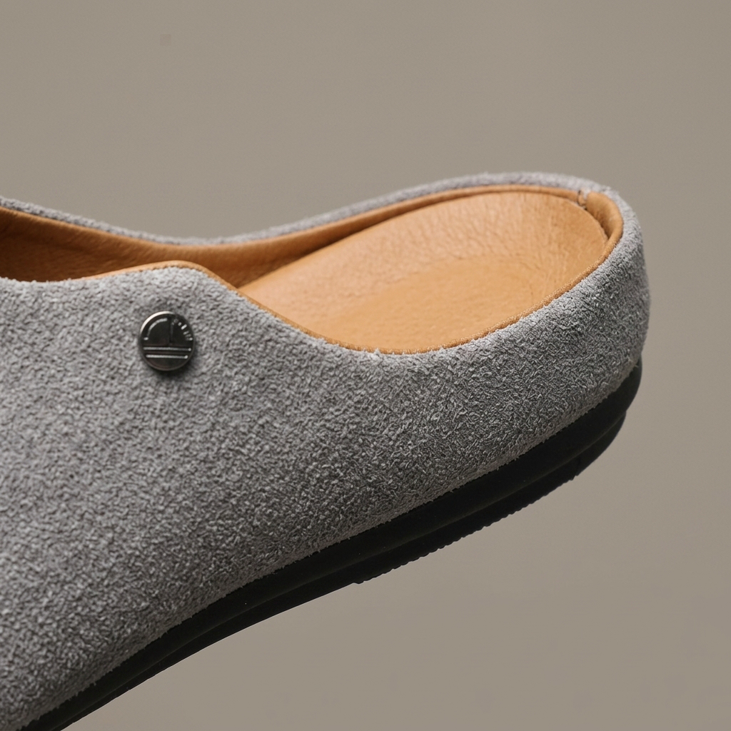Herren-Mules aus Wildleder mit Metallnieten-Detail-Footwear for men-Alpenkind