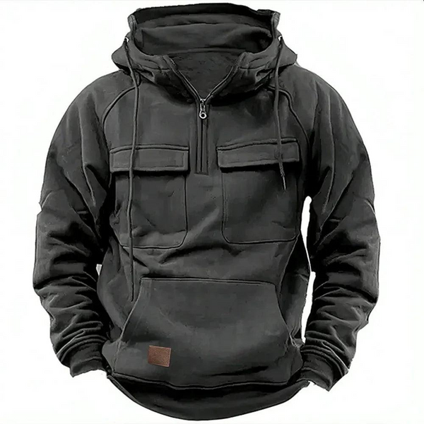 Herren Oberteil mit Kapuze und Taschen-Men Sweaters-Alpenkind