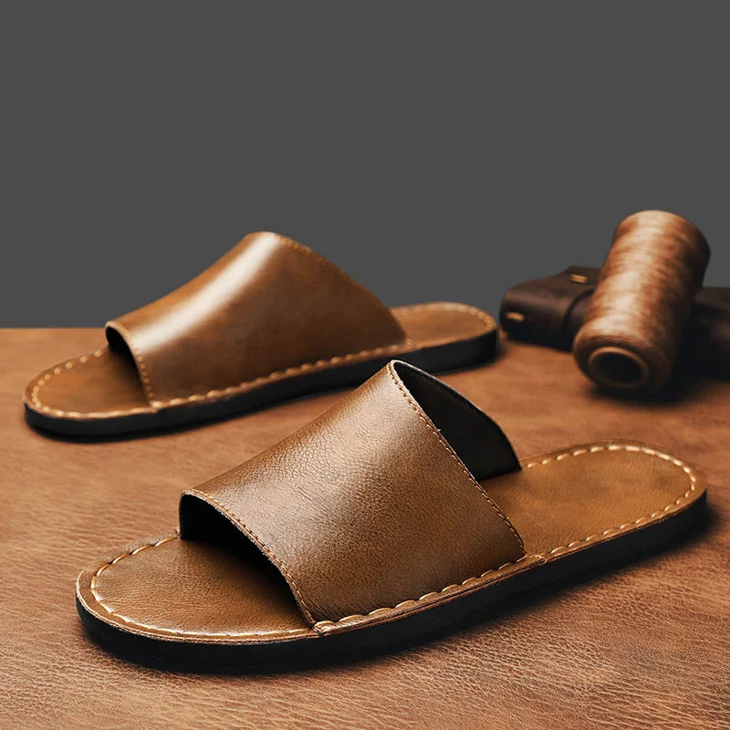 Herren Offene Zehen Slide-Sandalen mit Einteiligem Riemen-Footwear for men-Alpenkind
