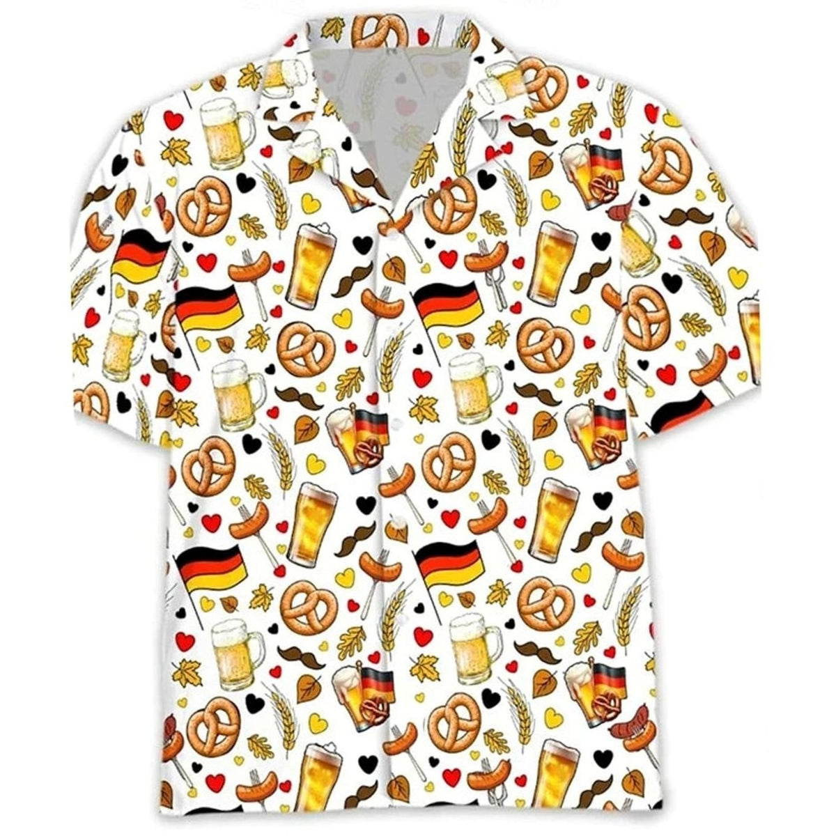 Herren Oktoberfest Kurzarmhemd mit Grafikdruck-Shirts for men-Alpenkind