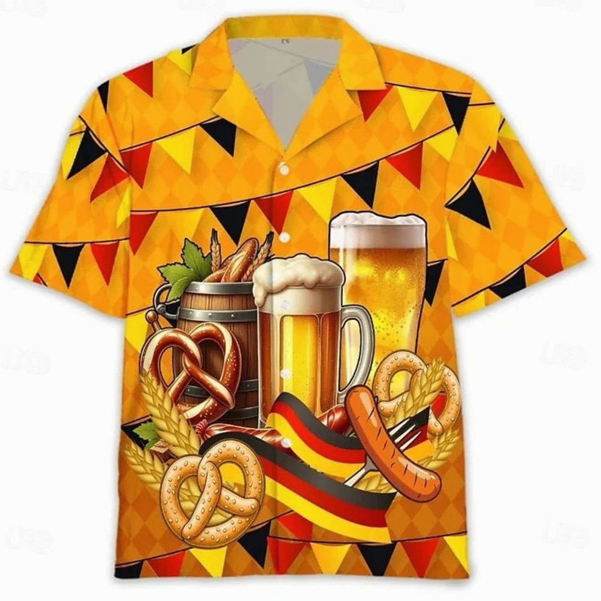 Herren Oktoberfest Kurzarmhemd mit Grafikdruck-Shirts for men-Alpenkind