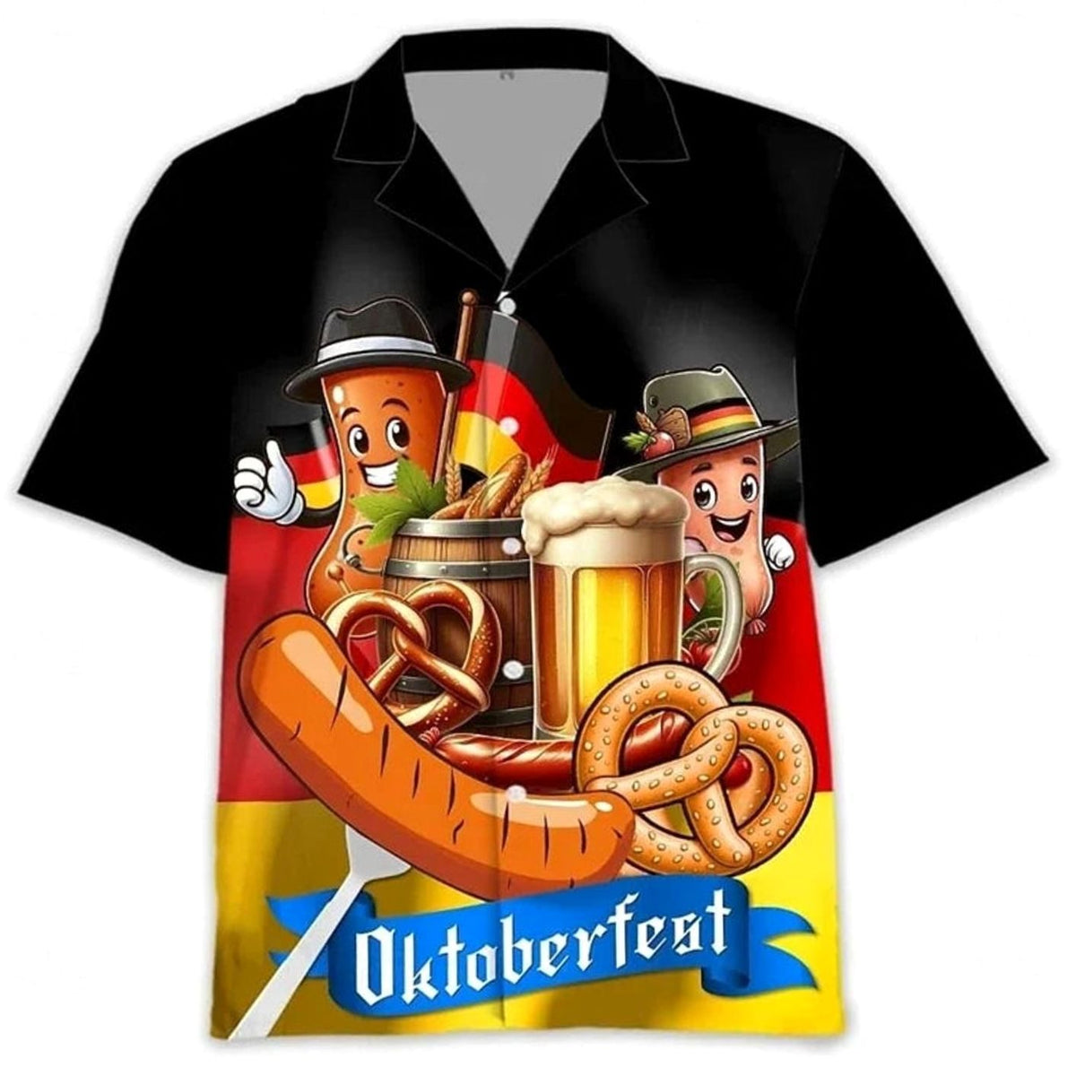 Herren Oktoberfest Kurzarmhemd mit Grafikdruck-Shirts for men-Alpenkind