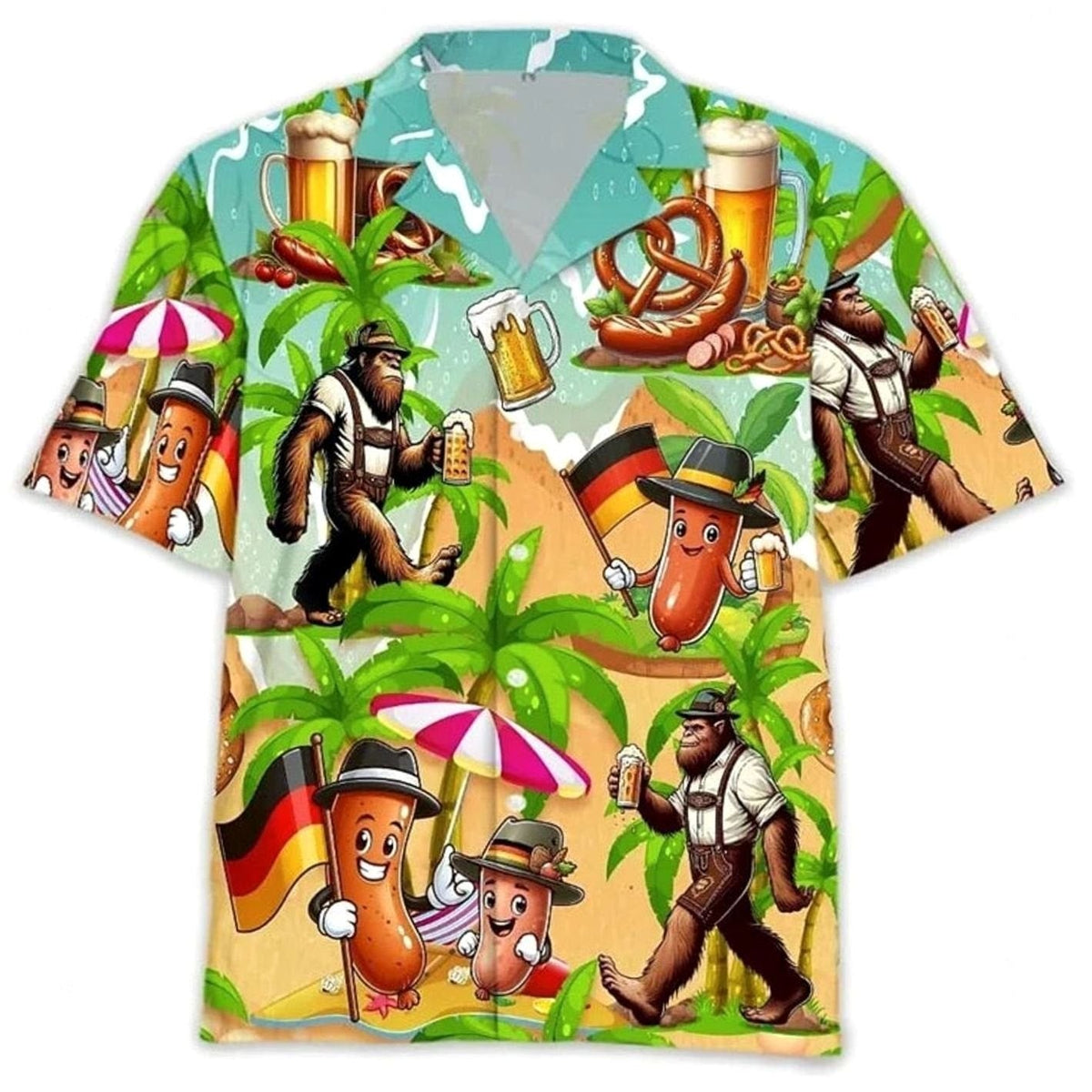 Herren Oktoberfest Kurzarmhemd mit Grafikdruck-Shirts for men-Alpenkind