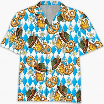 Herren Oktoberfest Kurzarmhemd mit Grafikdruck-Shirts for men-Alpenkind