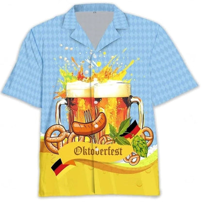 Herren Oktoberfest Kurzarmhemd mit Grafikdruck-Shirts for men-Alpenkind