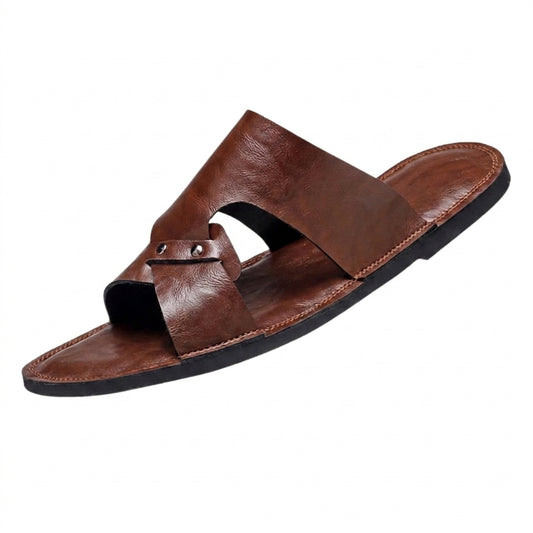 Herren-Pantoletten mit Riemenausschnitt und Ziernieten-Footwear for men-Alpenkind