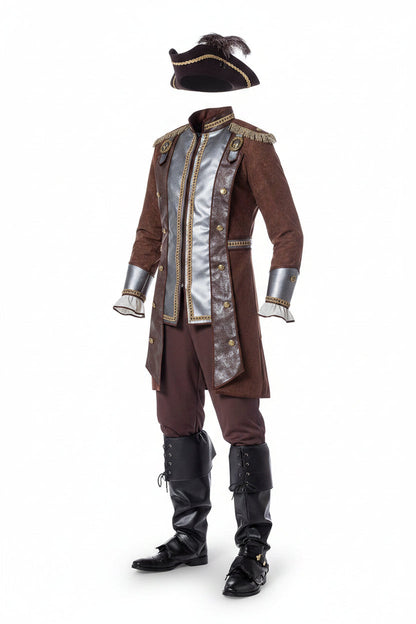 Herren-Piratenkostüm für Halloween mit langem Mantel und Hose-Halloween-Alpenkind
