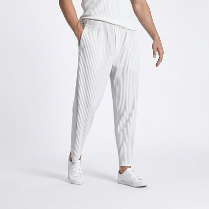Herren-Plisseehose mit elastischem Bund und geradem Bein-Pants for Men-Alpenkind