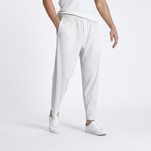 Herren-Plisseehose mit elastischem Bund und geradem Bein-Pants for Men-Alpenkind