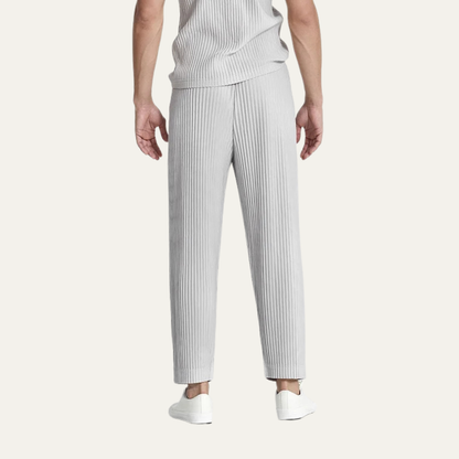 Herren-Plisseehose mit elastischem Bund und geradem Bein-Pants for Men-Alpenkind