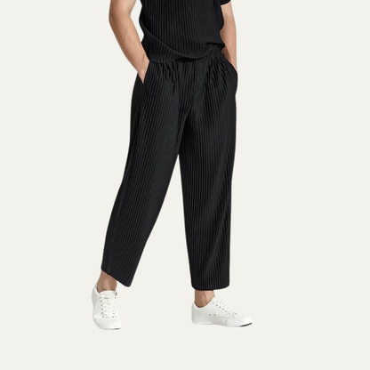 Herren-Plisseehose mit elastischem Bund und geradem Bein-Pants for Men-Alpenkind