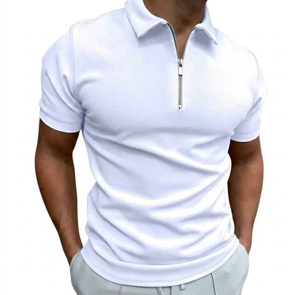 Herren-Polohemd mit Kurzarm und Reißverschluss-Shirts for men-Alpenkind
