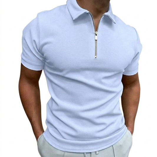 Herren-Polohemd mit Kurzarm und Reißverschluss-Shirts for men-Alpenkind