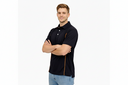 Herren Polokragenhemd mit kurzen Ärmeln und Knopfleiste-Shirts for men-Alpenkind