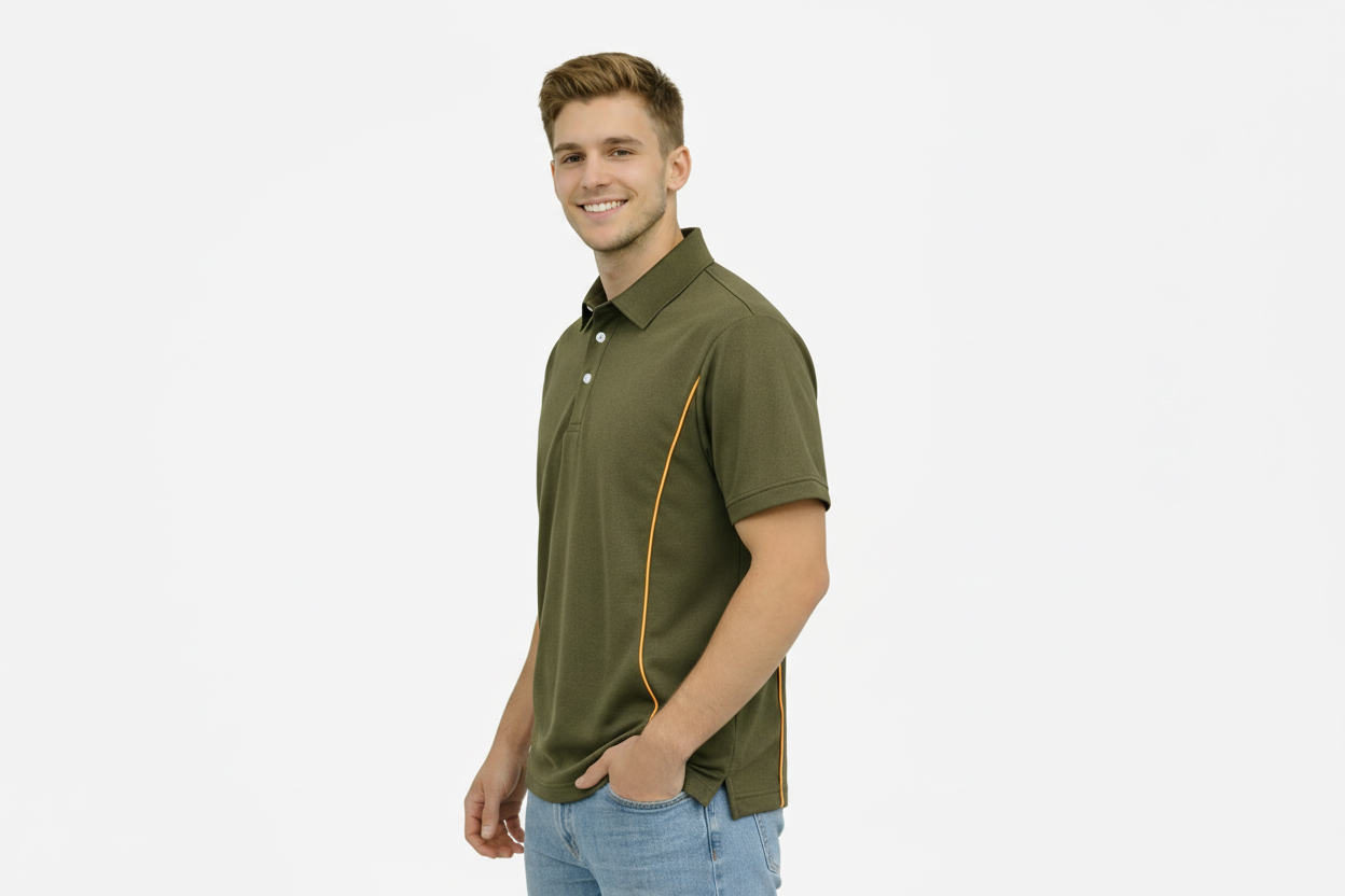 Herren Polokragenhemd mit kurzen Ärmeln und Knopfleiste-Shirts for men-Alpenkind