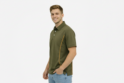 Herren Polokragenhemd mit kurzen Ärmeln und Knopfleiste-Shirts for men-Alpenkind