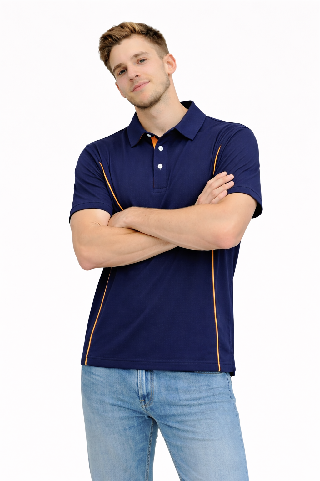 Herren Polokragenhemd mit kurzen Ärmeln und Knopfleiste-Shirts for men-Alpenkind
