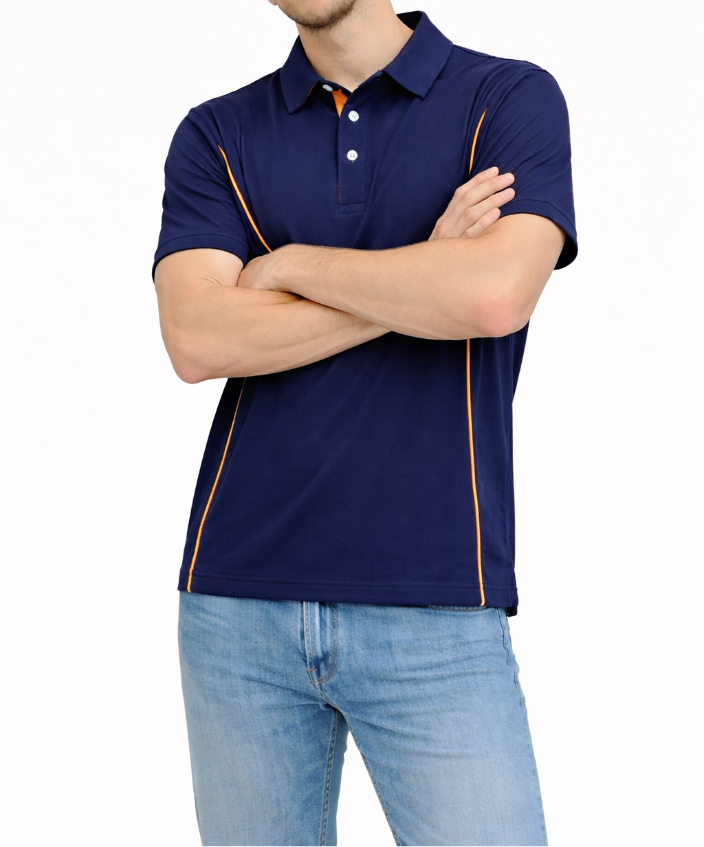 Herren Polokragenhemd mit kurzen Ärmeln und Knopfleiste-Shirts for men-Alpenkind