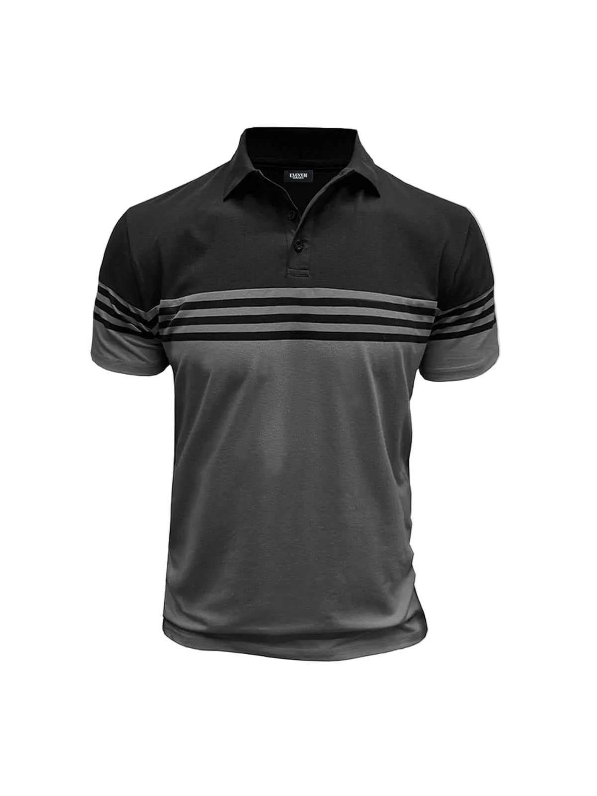 Herren Poloshirt mit kurzen Ärmeln und Querstreifen-Men Shirt-Alpenkind
