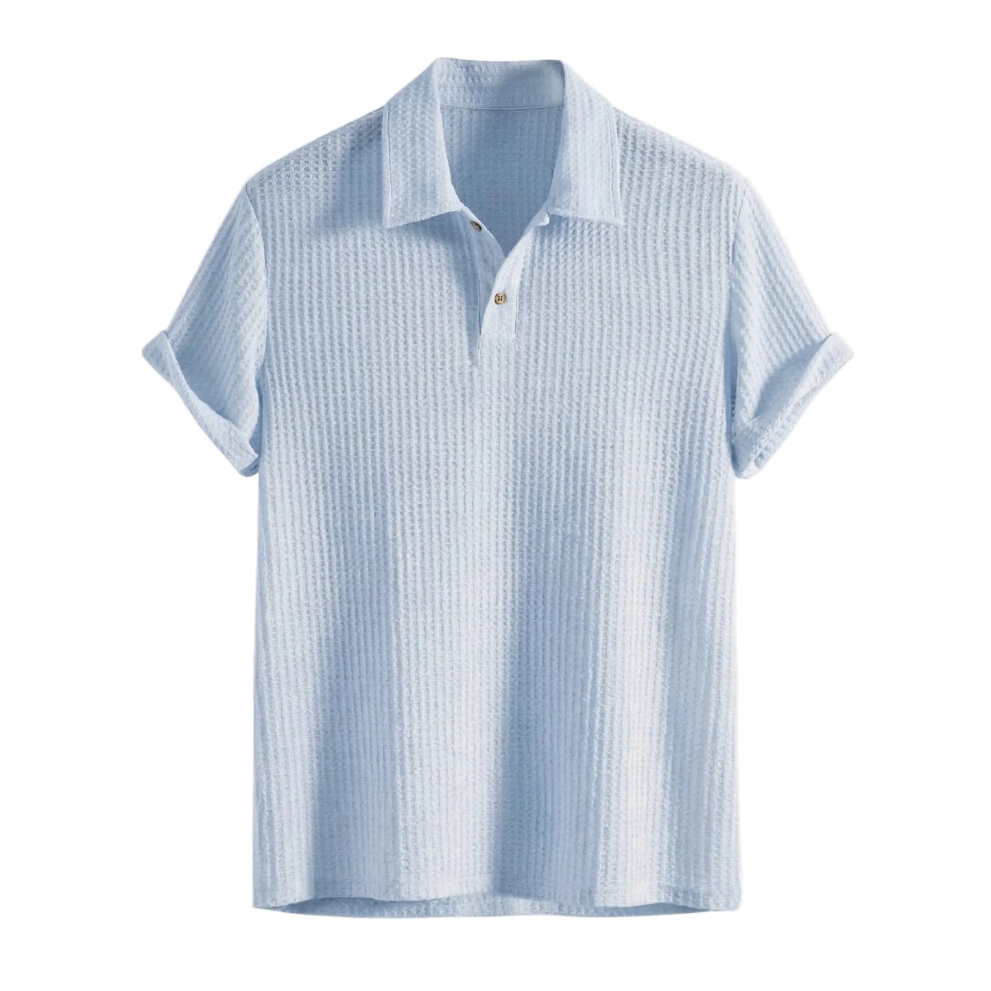 Herren Poloshirt mit Strukturmuster und Knopfleiste-Men's T-shirts-Alpenkind