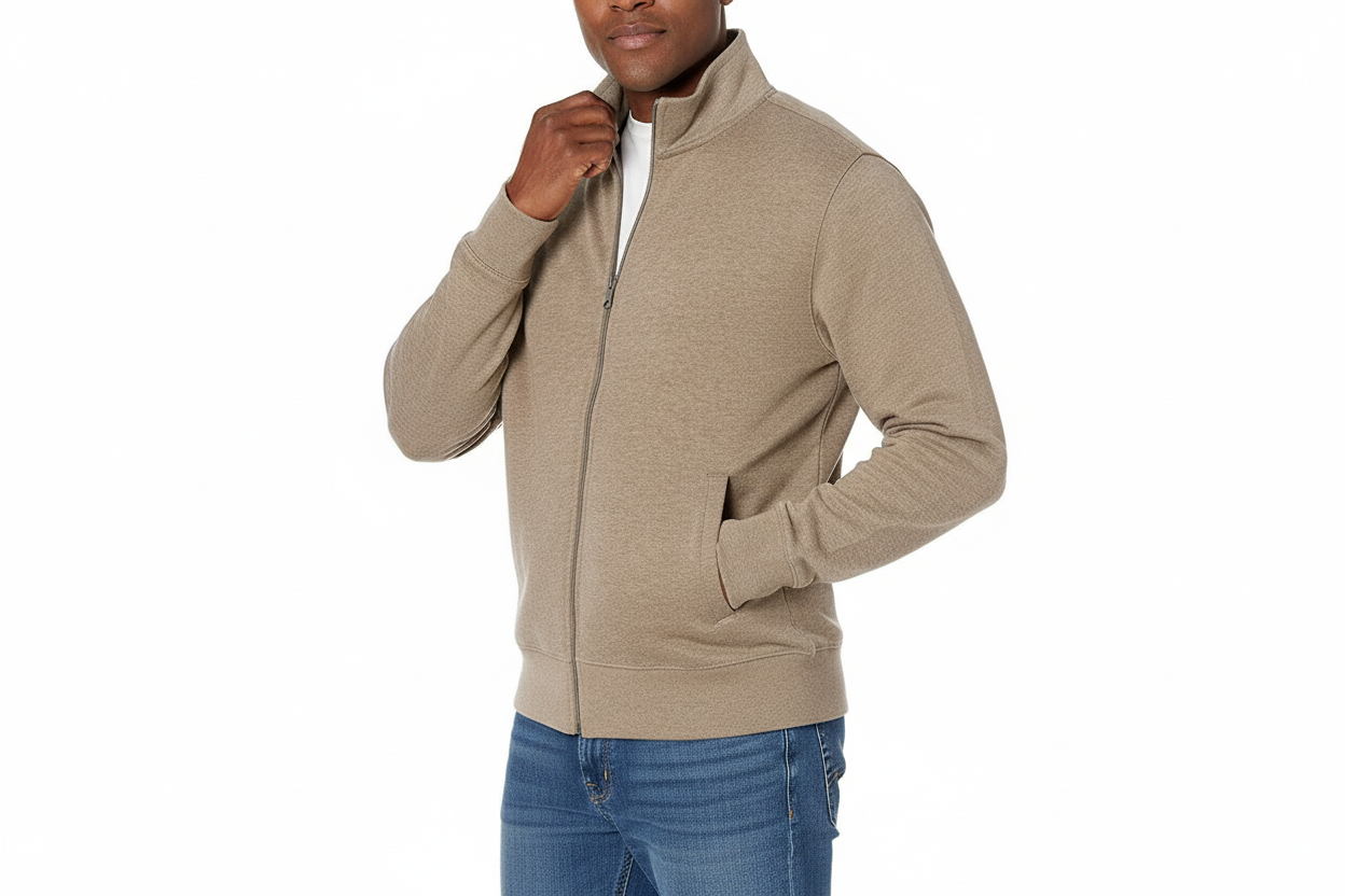 Herren-Pullover mit durchgehendem Reißverschluss-Men Sweaters-Alpenkind