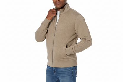 Herren-Pullover mit durchgehendem Reißverschluss-Men Sweaters-Alpenkind