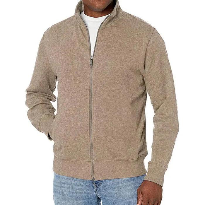 Herren-Pullover mit durchgehendem Reißverschluss-Men Sweaters-Alpenkind