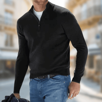 Herren-Pullover mit Viertelreißverschluss-Sweaters for men-Alpenkind