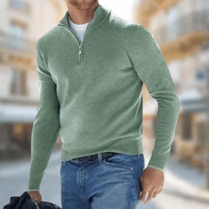 Herren-Pullover mit Viertelreißverschluss-Sweaters for men-Alpenkind