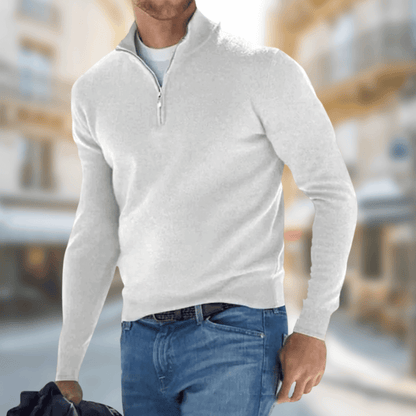 Herren-Pullover mit Viertelreißverschluss-Sweaters for men-Alpenkind