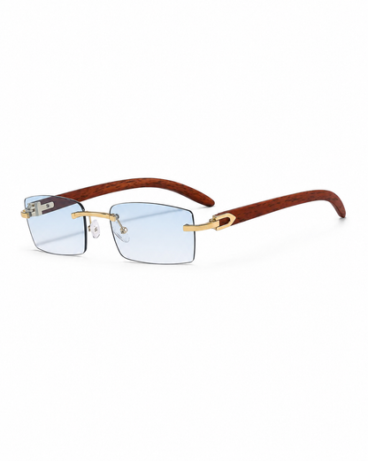 Herren Randlose Rechtecksonnenbrille-Glasses for men-Alpenkind