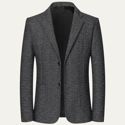 Herren Sakko mit Einreihiger Knopfleiste, Reverskragen und Aufgesetzten Taschen-Blazer for Men-Alpenkind