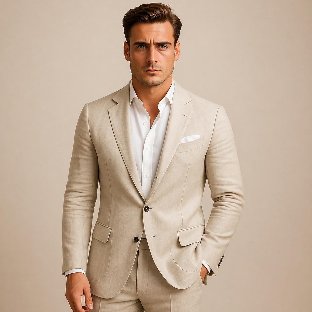 Herren Sakko mit Reverskragen, Einreihiger Knopfleiste und Pattentaschen-Blazer for Men-Alpenkind