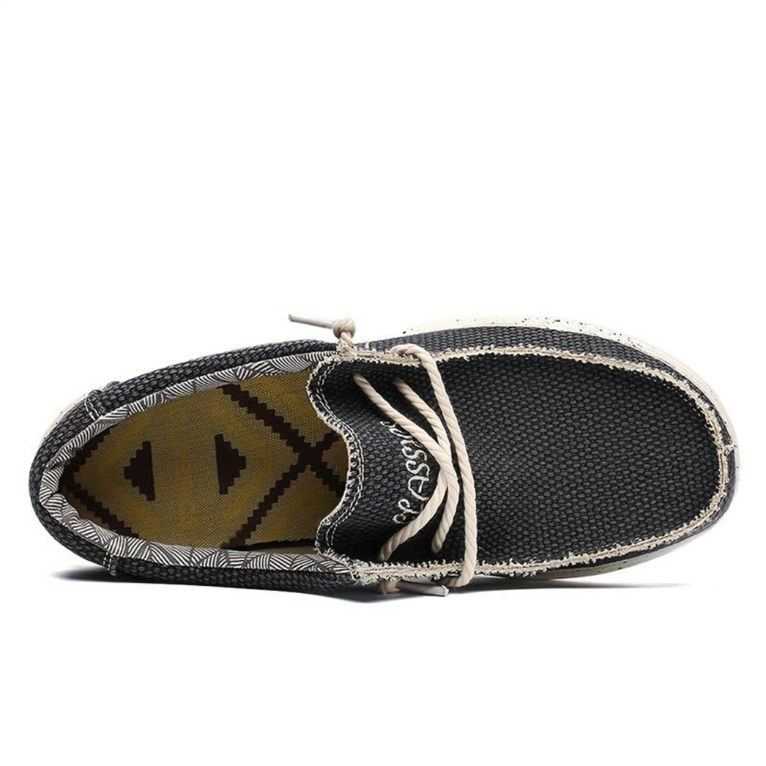 Herren Schnürschuhe mit strukturierter Oberfläche und kontrastierender Sohle-Men Footwear-Alpenkind