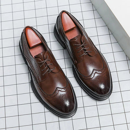 Herren Schnürschuhe mit Wingtip-Details und Perforierter Oberfläche-Footwear for men-Alpenkind