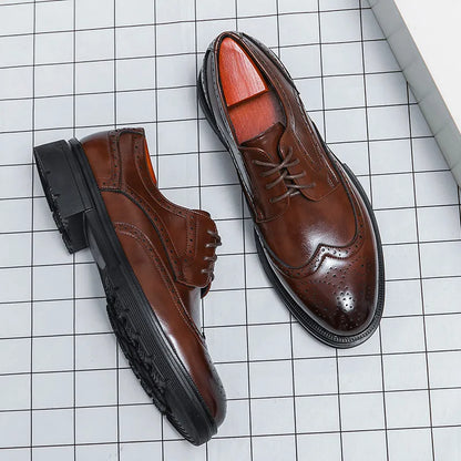 Herren Schnürschuhe mit Wingtip-Details und Perforierter Oberfläche-Footwear for men-Alpenkind