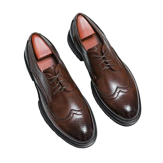 Herren Schnürschuhe mit Wingtip-Details und Perforierter Oberfläche-Footwear for men-Alpenkind