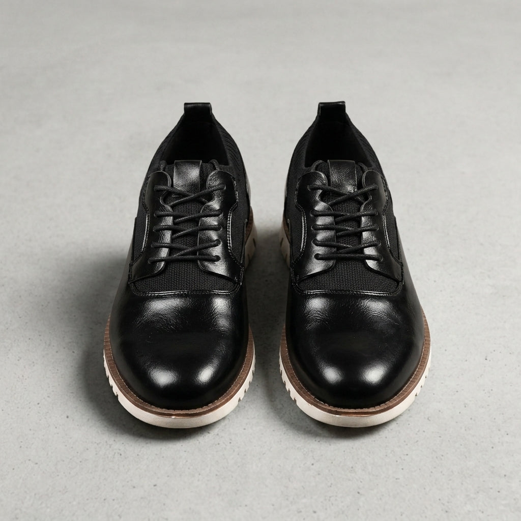 Herren-Schnürsneaker mit strukturierten Einsätzen-Footwear for men-Alpenkind